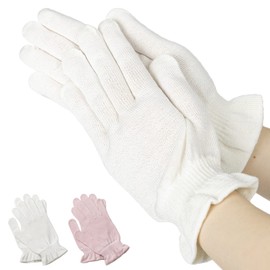 Made in Japan, 100% Silk Gloves, Rough Skin, Good Night, Silk Gloves (White)