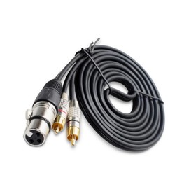 wsyhom XLR Female to 2RCA Audio Cable (10ft) - Unbalanced Y-Splitter Adapter with Gold-Plated Connectors for Hi-Fi Audio Systems