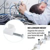 Bonsicoky Half Clamp J-Hook with Nail Cable Tacks, 8mm, White