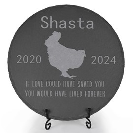 Eremovd Chicken Memorial Stone, Chicken Memorial Gifts, Loss of Chicken, Chicken Grave Stone, Chicken Memorial Plaque, Chicken Keepsake - Round