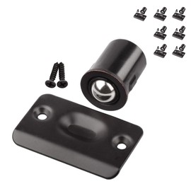 HOMOTEK 8 Pack Drive in Ball Catch with Strike Plate for Closet Doors, Oil Rubbed Bronze, 13/16 Inch x 1-1/8 Inchs,Die-cast, Adjustable Tension Ball