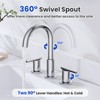 Bathroom Faucets for 3 Hole Sinks, Hurran 8 Inch Chrome