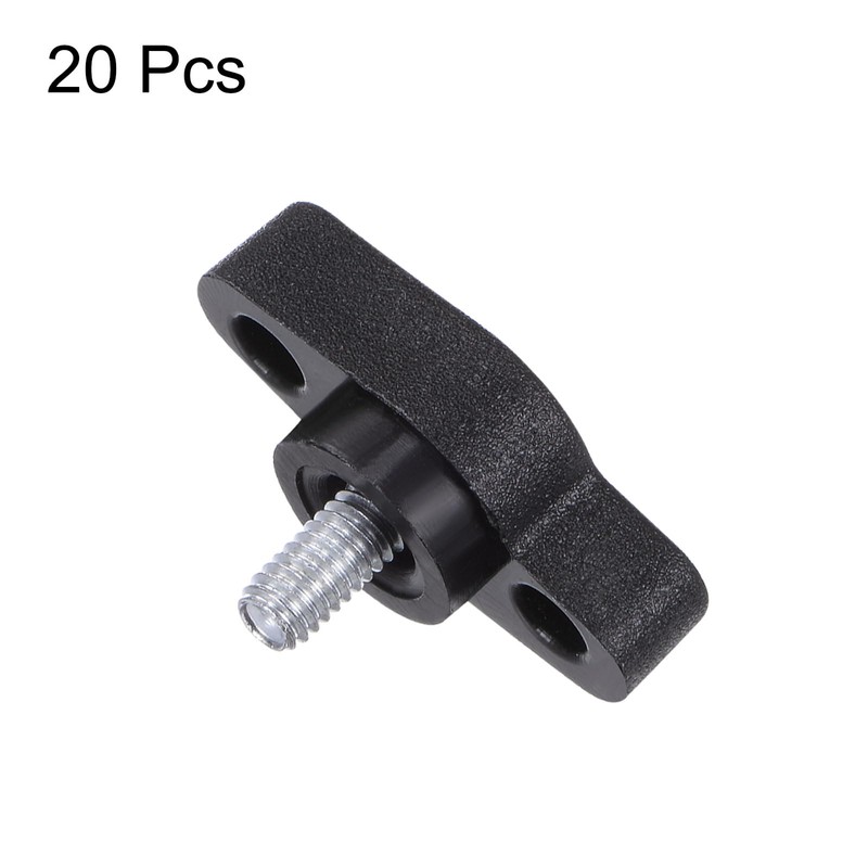 QUARKZMAN Pack of 20 T-piece wing knobs knurled screws M4