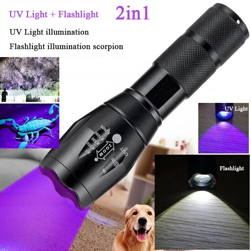 Unbranded UV Flashlight Black Light Super Bright 120000lm Torch Ultra