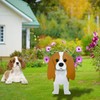 strolfay Brown King Cavalier Dog Planter Plant Pots,Cute Garden Dog