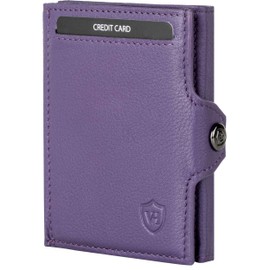VON HEESEN Slim Wallet with RFID Protection - Men’s and Women’s Mini Wallet - Credit Card Holder, Money clip, card case - Small Wallet, Violet