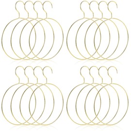 16 Pcs Metal Circle Hanger, Belt Scarf Ring Hanger, No Snag Closet Storage Organizer Holder for Mens Ties, Womens Shawls, Pashminas, Towel, Clothes