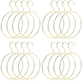 16 Pcs Metal Circle Hanger, Belt Scarf Ring Hanger, No Snag Closet Storage Organizer Holder for Mens Ties, Womens Shawls, Pashminas, Towel, Clothes