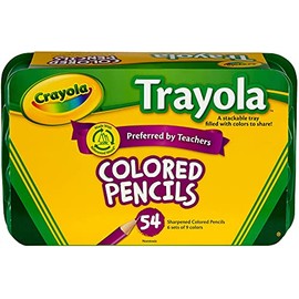 Crayola Pencils, 54 Count, Vibrant, Pre-sharpened, Art Tools, for Adult Coloring Stackable Tray, (Pack of 1)