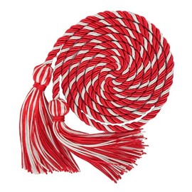 SAMDEEMI Single Color Graduation Honor Cord with Tassel 68" Long ， red and White