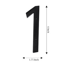 6 Inch House Home Address Street Numbers for Outdoor Indoor Exterior Building Apartment Yard Black Plastic, UV Resistant Number 0-9 Letter A-G (1)