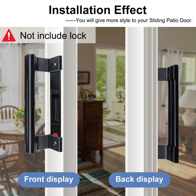 Young Dance Aluminum Sliding Door Handle - 8" Glass Door