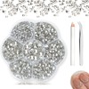 HARY Hotfix Rhinestones Set,Crystal, Mixed 7 Sizes SS5 - SS20,