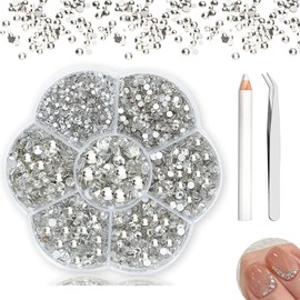 HARY Hotfix Rhinestones Set,Crystal, Mixed 7 Sizes SS5 - SS20, 2400PCS