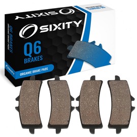 Sixity Q6 Front Organic Brake Pads compatible with Suzuki GSX1300R for Hayabusa RAL3 RAL4 RAL5 ABS Brembo Calipers 2013-2015 Complete Set