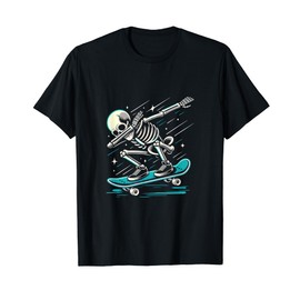 Dabbing Skeleton Skater skateboard lover T-Shirt