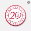 Unbranded Anniversary 20 Years | 4'' X 4'' Round Decorative