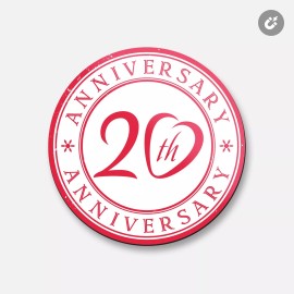 Unbranded Anniversary 20 Years | 4'' X 4'' Round Decorative Magnet