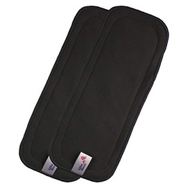 Littles & Bloomz, Reusable Cloth Nappy Inserts Booster, Charcoal, Pack of 2