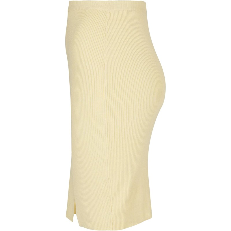 Urban Classics Women's Rib Knit Skirt, Soft yellow