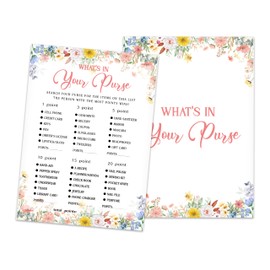 Ycyfckdr Bridal Shower Games, Wedding Shower Game Cards, Wildflower Bridal Party Decorations Supplies, Engagement Bachelorette Games for 25 Guests, Wedding Game for Reception -A07