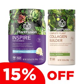 PlantFusion PlantFusion Inspire Plant Protein Powder and Collagen Bundle for Women - Keto, Gluten Free, Soy Free, Non-Dairy, No Sugar, Non-GMO