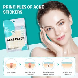 Pimple Patches, Acne Stickers, Hydrocolloid Patches, Daily and Night Use for Patch Skin Spot Patch, Made with Tea Tree Essential Oil Effectively Calms & Relieves Acne (240 pcs)