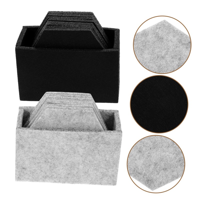 Operitacx 2 Sets Felt Coasters for Cups Thickened Heat Insulated