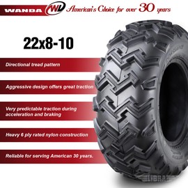 WANDA 2 New ATV UTV Tires 22X8-10 22x8x10 6PR P306-10264