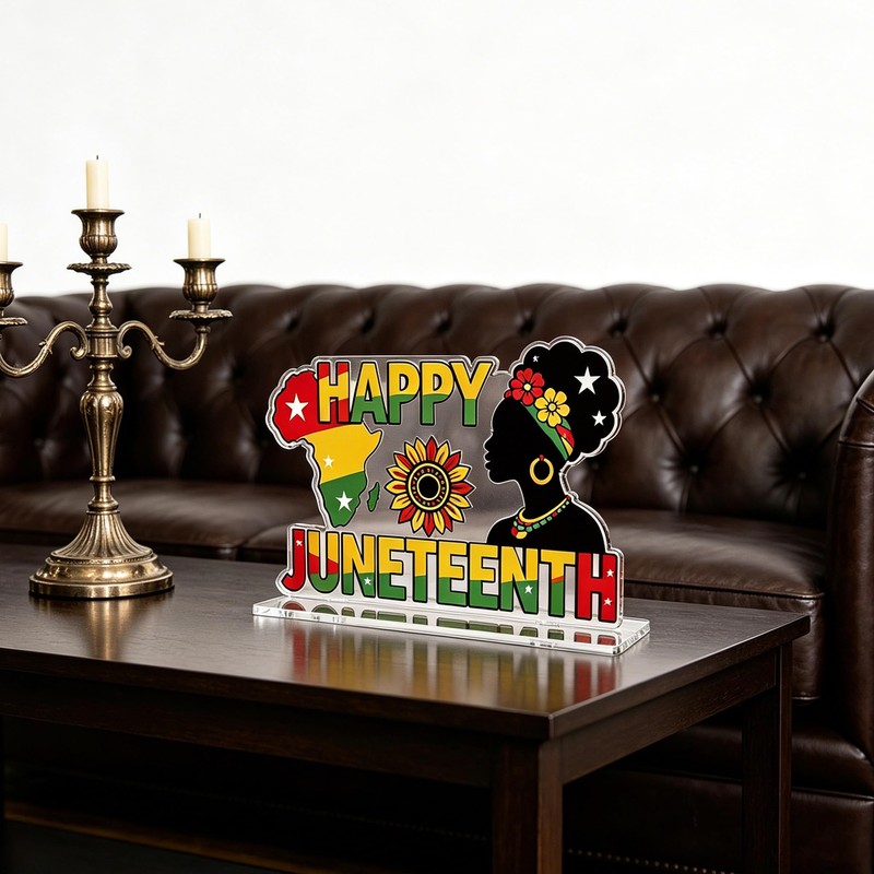 Juneteenth Decorations Happy Juneteenth Acrylic Sign Black History Month Decorations