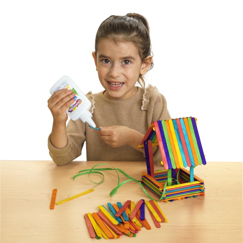 Colorations 1000CS Regular Colored Wood Craft Sticks Popsicle Sticks, 1000