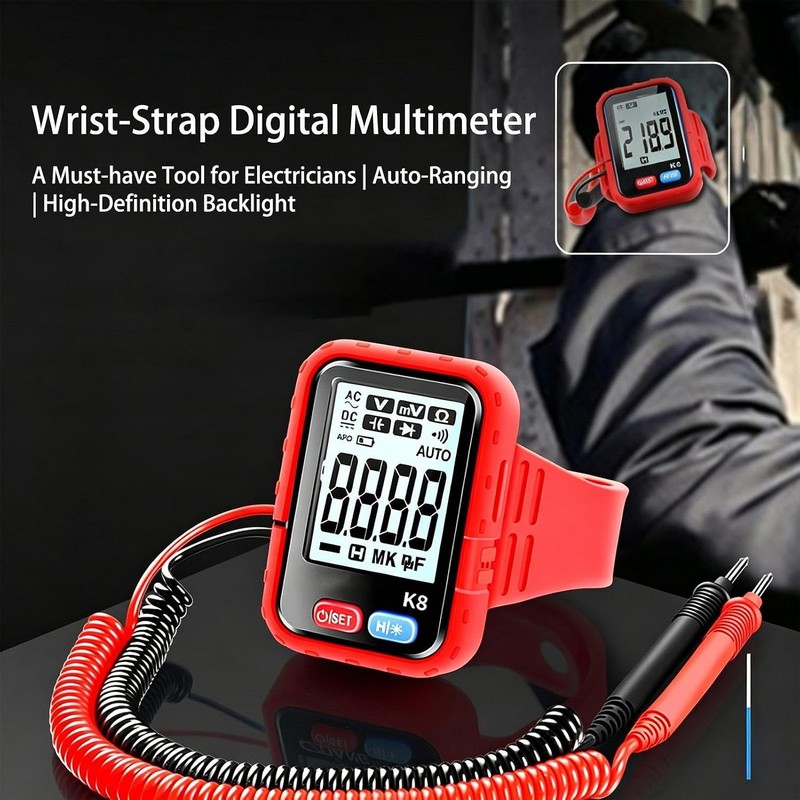 Multímetro Digital de Muñeca Eldectrical MJLU8H61S25IN1IZ – Lectura Rápida y
