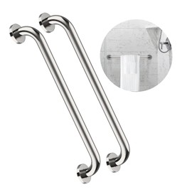 2 Pack 24 Inch Shower Grab Bar, ZUEXT Chrome Stainless Steel Bathroom Grab Bar Handle, Bathroom Shower Balance Bar, Safety Hand Rail Support, Handicap Elderly Senior Assist Bath Handle(1.25" Diameter)
