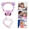 LABRIMP Boy Girl Over Ear Headphone Microphone Furry Cat Ear
