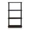 Furinno Turn-N-Tube 4-Tier Multipurpose Shelf Display Rack, Single, Dark Walnut