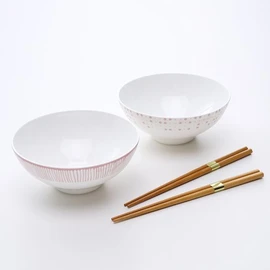 Korea Ceramics Retro Pink Carding Machine Set 2(6)P, Dot / 한국도자기 레트로핑크 소면기세트 2(6)P, 도트