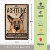 30 x 20 cm Weatherproof Dog Tin Sign, Warning Warning