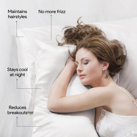 Maple&Stone Satin Pillowcase for Hair and Skin, Pillow Cases with Envelope Closure, 2 Pack Soft Pillow Cover White, Queen 20"x30"