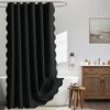 MIULEE 84" Long Scalloped Shower Curtain Linen Textured with 12