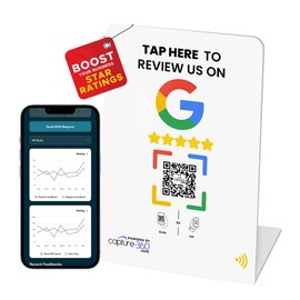 Capture 360 Contactless Sharing Smart NFC Review Stand | Reusable Smart Stand | Easy Scanning | User-Friendly | Boost Local Business Reviews