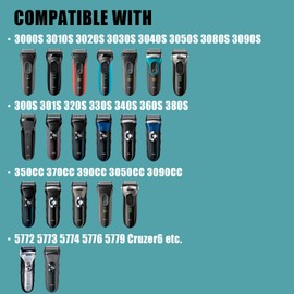 32B Shaver Head for Braun Series 3, Replacement Foil & Cutter Cassette Suitable for Braun Foil Shaver 3000s 3010s 3020s 3030s 3040s 3050cc 3070cc 3080s 3090cc 320 330 340 350cc [2 Pack]