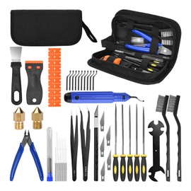 53Pcs 3D Printer Tools Kit, 3D Printer Accessories & Maintenance Set for All FDM/SLA Printers Includes Nozzle Cleaner, Deburring Tool, Removal Scraper, 5 Types of Files, Brushes & Wire Cutter