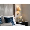 JIMUBEAM Swan Neck Vintage Brass Wall Sconce 1-Light with Rattan