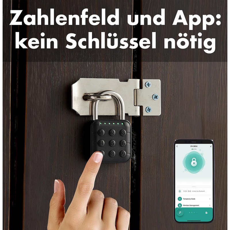 Xcase Bluetooth Cellar Lock: Set of 2 Metal Padlocks, Combination