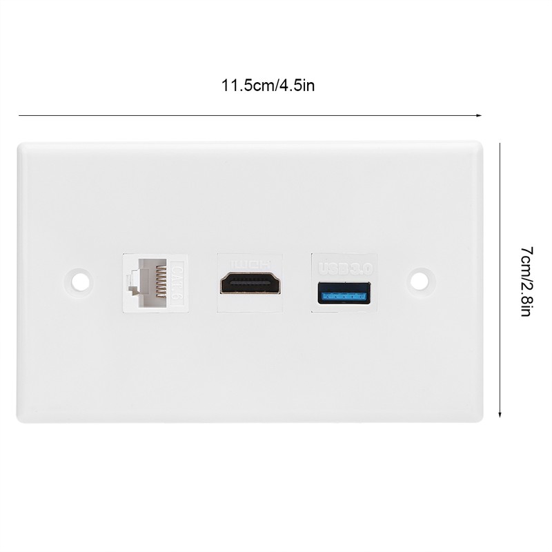 Household CAT6 HDMI USB3.0 Interface Socket Panel Clip On Wall