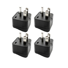 European to US Plug Adapter, 2 Pack US Travel Plug Adapter, UK to US Plug Adapter, EU to US Plug Adapter, for EU/UK/AU/CN/JP/Italy/Israel Plug Adapter to USA in The Plug Travel Essentials (Black-4PCS)