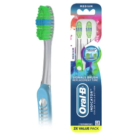 Oral-B Indicator Color Collection Toothbrushes, Medium, 2 Count