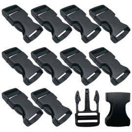 Hocansen 10 Pieces Quick Side Release Buckles Dual Adjustable Buckle Contoured Side Buckle for Boat Cover Luggage Strap Pet Collar Backpack（15mm）