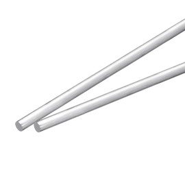 sourcing map 2Pcs 1/4"(7mm) Dia Round Aluminum Rod, 12"(305mm) Long 6061 Aluminum Round Rod Solid Lathe Bar Stock for Industry Construction DIY Crafts