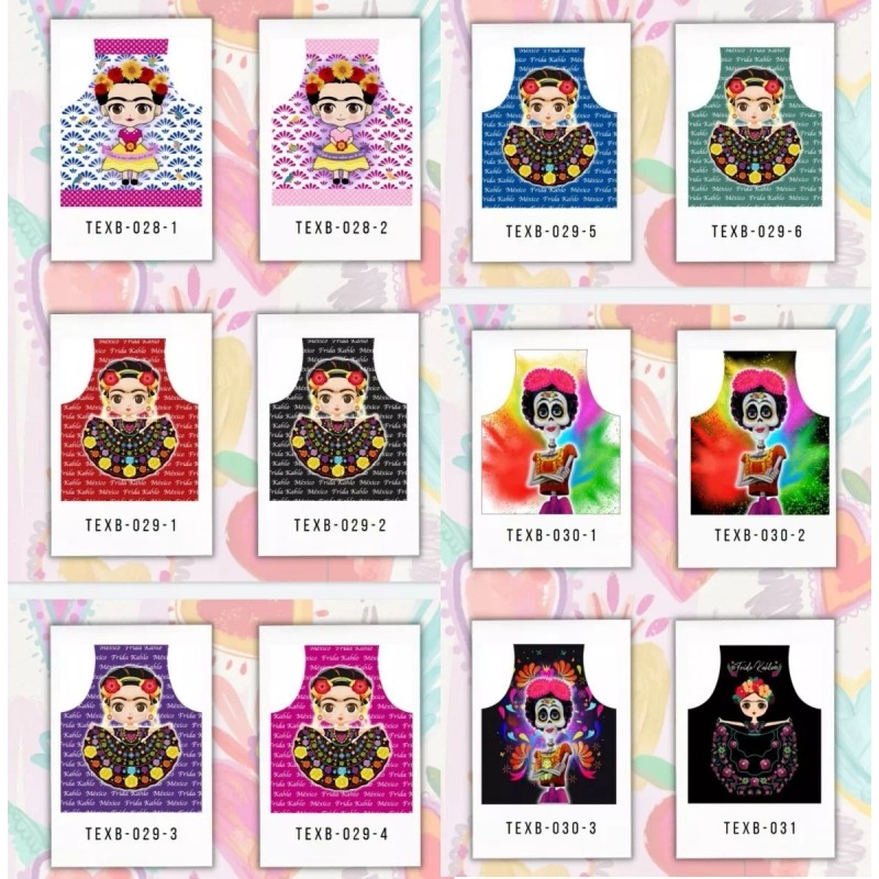 Texben 4 Mandiles Para Cocina Sublimados Frida Calo